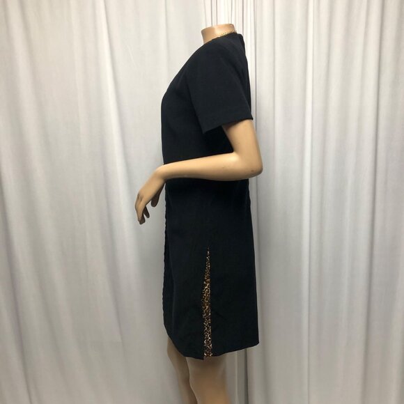 Worthington Dress Womens Size 6P Black Brown Animal Print Two Piece Look Party - Picture 4 of 8
